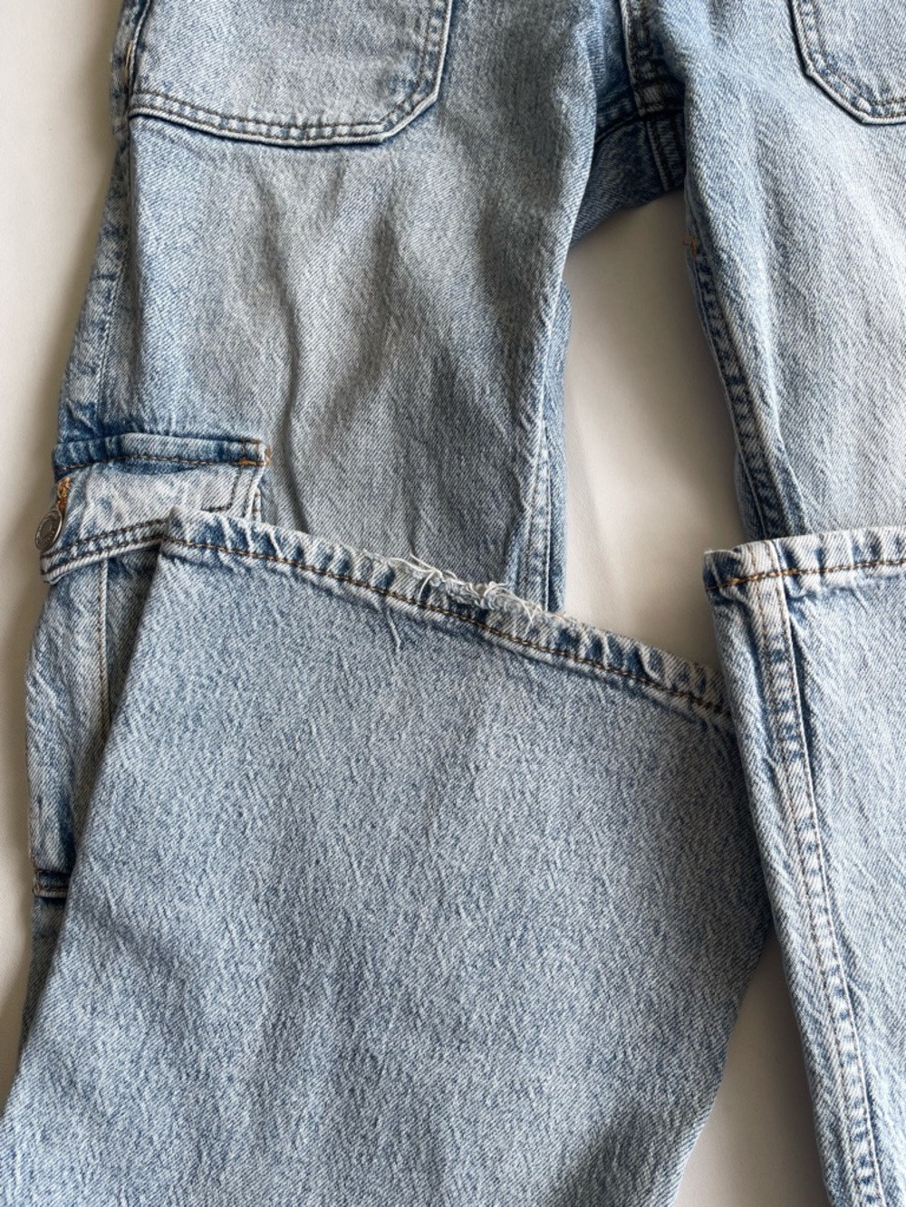 Aeropostale Light Blue High-Rise Cargo Flare Jeans - Women's - Picture 8 of 12